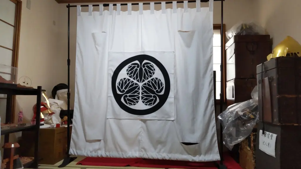 三つ葉葵の家紋を入れた徳川陣幕